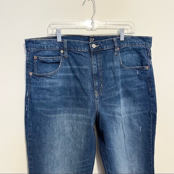 ➕ Gap Denim Ankle Flare Raw Hem Dark Wash Jeans Womens Plus Size 18 - Picture 3 of 12